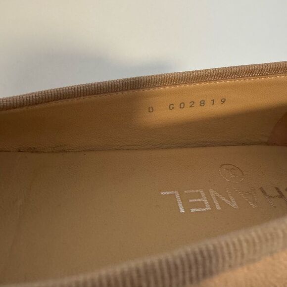 Chanel Pebbled Leather Tan Beige CC Classic Ballet Flats EU 36 US 6 Authentic - Picture 3 of 11